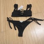 NWT Hope Gypsy Ruffle Bikini Set (XS top S bottom Black Photo 2