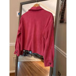 Moa Moa  Hot Pink Faux Suede  Button Down Shirt Size‎ Small Photo 5