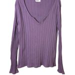Pact Ribbed Notch Neck Long Sleeve Shirt Purple XXL Photo 0