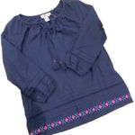 Vineyard Vines NWT Embroidered Hem Pullover Cotton Peasant Blouse Navy Size XS Photo 7