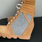 Serra  Hiking Boots Womens 8 Wedge Booties Multicolor Suede Lace Up Round Toe Photo 2