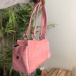 2000s Pink crocodile print faux leather shoulder baguette hand bag purse #fairycore Photo 2