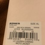 LC Lauren Conrad  Suede Moto Jacket Rich Brown XL NWT Photo 4