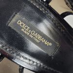 Dolce & Gabbana  Black PVC And Leather Strappy Woven Detail Heel Sandals Sz 38.5 Photo 4