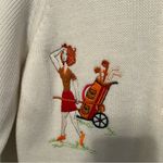 VTG Andreno Argento Womens Large White Embroidered Novelty Golf Cardigan Photo 3
