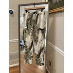 H&M  Tropical Palm Leaf Crepe Pants Trousers Ivory XS Photo 5