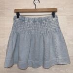 Aerie NWT Women's Size Small Blue High Rise A-line Smocked Mini Skirt Photo 6