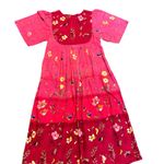 Vintage Charm Vintage 90s floral smocked bohemian peasant maxi dress ruffled skirt size small Photo 8