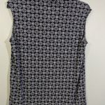 Anne Klein  Sleeveless Top Small Womens Black White Circle Floral Stretch Jersey Photo 0