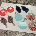 Lot Of 5 Statement Costume Earrings Pierced Dangle Photo 0