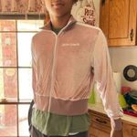 Palm Angels Chenille Cropped Zip Up Hoodie Rose Photo 5