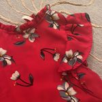 True Destiny  | Red Floral Flowy Blouse Small Photo 1
