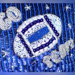 NWT MADE IN INDIA Beaded “Go Team” Football Bag Photo 2