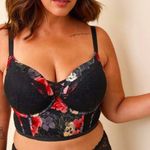 Torrid Pink Rose & Skull XO Plunge Push Up Bra - New - Size 40DD Photo 0