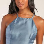 Lulus Truly For You Slate Blue Backless Maxi Dress M NWT Photo 2