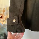 EXPRESS Khaki Olive Green Wool Blend Funnel Neck Peacoat Jacket Size XSmall EUC Photo 6