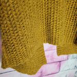 Molly Bracken  MUSTARD YELLOW  CHUNKY KNIT OPEN WATERFALL HI LOW CARDIGAN S/M Photo 7