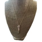 New Directions Gold Tone Necklace Faith Bar Silver Tone Cross Rhinestone 21" NWO Photo 0