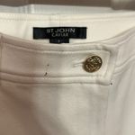 St. John Caviar Knit Straight Leg Pants Women's 6 Cream Ivory Luxe Casual Chinos Photo 3