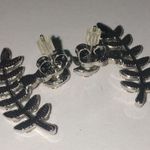 Silver Tone & CZ Rhinestones Stud & Floral Jackets Boho Pierced Earrings Photo 5