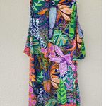 Trina Turk  Bathing Suit Cover Up Tunic Mini Dress Tropical Print Beach Vacation Photo 4