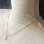 Vintage prong set triangle clear cubic zirconia pendant on chain necklace Gold Photo 8