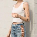 💕AMO💕 The Ribbon Loverboy Jean Indigo Adobe Ribbon 32 100% Cotton Button Fly Blue Photo 6