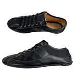 Coach Suee Black Monogram Canvas/Leather Lace-up Comfort Sneakers Size 6.5 Photo 4