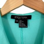 Etcetera Aqua Blue Silk Crepe Ruffled Sleeveless Shirt Size 00 Top Photo 3