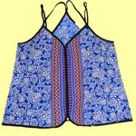 Peach Royal 🪩4/$20!! Blue Aztec Boho Design Tank Top Size Large Photo 2