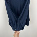 Madewell V Neck Long Sleeve Top Blouse Navy Stretch Cotton Small Minimalist NWT Photo 11