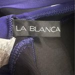 La Blanca  Blue Ruched Sweetheart Neck Island Goddess One Piece Swimsuit Sz 16W Photo 7