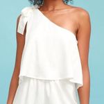 Lulus White One Shoulder Romper Photo 0