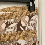 Loft Ann Taylor women’s brown yellow cream strapless built-in cami minidress S Photo 3