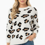 Ella Moss  leopard print sweater angora & wool blend size small Photo 0