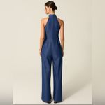 Commense Pocketed Halter Wide Leg Jumpsuit Blue Size M Photo 3