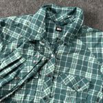 Rei Shirt Button Up Metal Snap Women Small Long Sleeve Roll Tap Nylon Fishing Green Photo 1