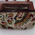 Handmade Vintage Tapestry Carpet Lucite Kiss Lock Mini Handbag Shoulder Bag 9"x7" Clutch Photo 8