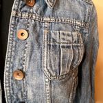 EXPRESS  Denim Jacket Size Small 100% Cotton Button Down Medium Wash Waist Length Photo 2
