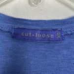 Vintage Cut Loose Top Womens XS Linen Cotton Oversize Beachy Lagenlook Old Money Blue Photo 1