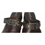 Minnetonka Womens  6052 Brown Leather Horsebit Medallion Cap Toe Mule Clogs Sz 7 Photo 7