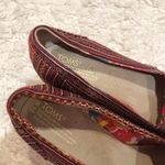 Toms Canvas & Jute Platform Espadrille Striped Peep Toe Wedges Red Tan 10 Photo 2