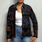 Chico's Black Beaded Sequins Blazer Sz 1/M Photo 0