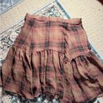 Urban Outfitters Plaid Mini Skirt in Brown and Red Photo 0