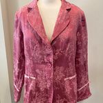 Susan Graver Womens Silk Brocade Pink Blazer Jacket Size Large Photo 7