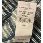 American Eagle  Hi Rise Shortie Blue‎ Striped Next Level Stretch Size 8 NWT Photo 6