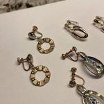 Lot Of 3 Screw On / Clip On Earrings Gold Tone 2 Are Two Tone Vintage Photo 7