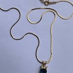 Blue princess emerald topaz sapphire & cz gold plated beautiful necklace gift Photo 2