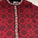 LL Bean Cardigan Sweater Nordic Fair‎ Isle sweater snowflakes winter Size M Photo 5