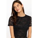 Johnny Was New.  black lace top. Runs big. XXS. Retails $150 Photo 6